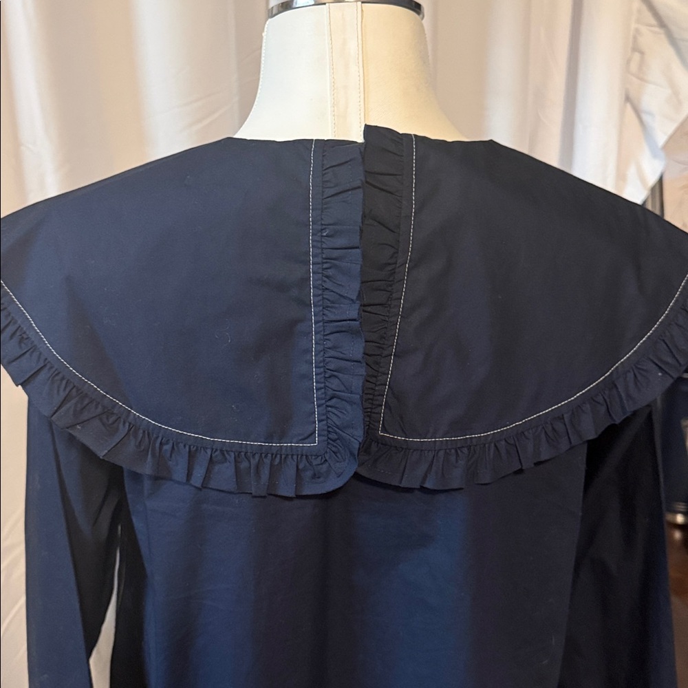 Ganni Navy Poplin mini shirt dress 36euro 6US - Picture 6 of 10